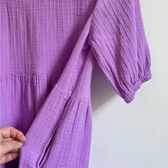 Cat & Jack Kids Purple Crinkle Gauze Dress - Picture 3 of 4